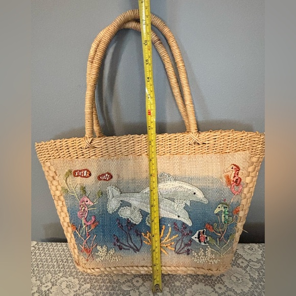 Vintage Cappelli Straworld New York Dolphin Tote bag - Picture 9 of 10